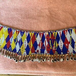 Colorful Beaded Necklace with Shell Accents